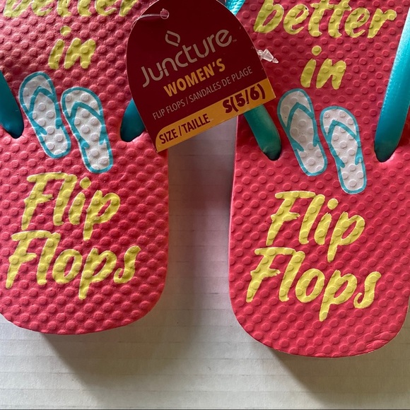 "Life is better in Flip Flops" | Summer Beachy Flip Flops; Size S(5/6) - Picture 4 of 8